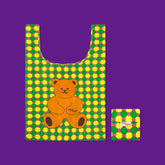 環保袋 - Retro Check Teddy Bear
