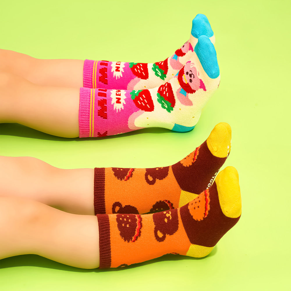 兒童圖案襪子3件套裝 - Sweet Dessert