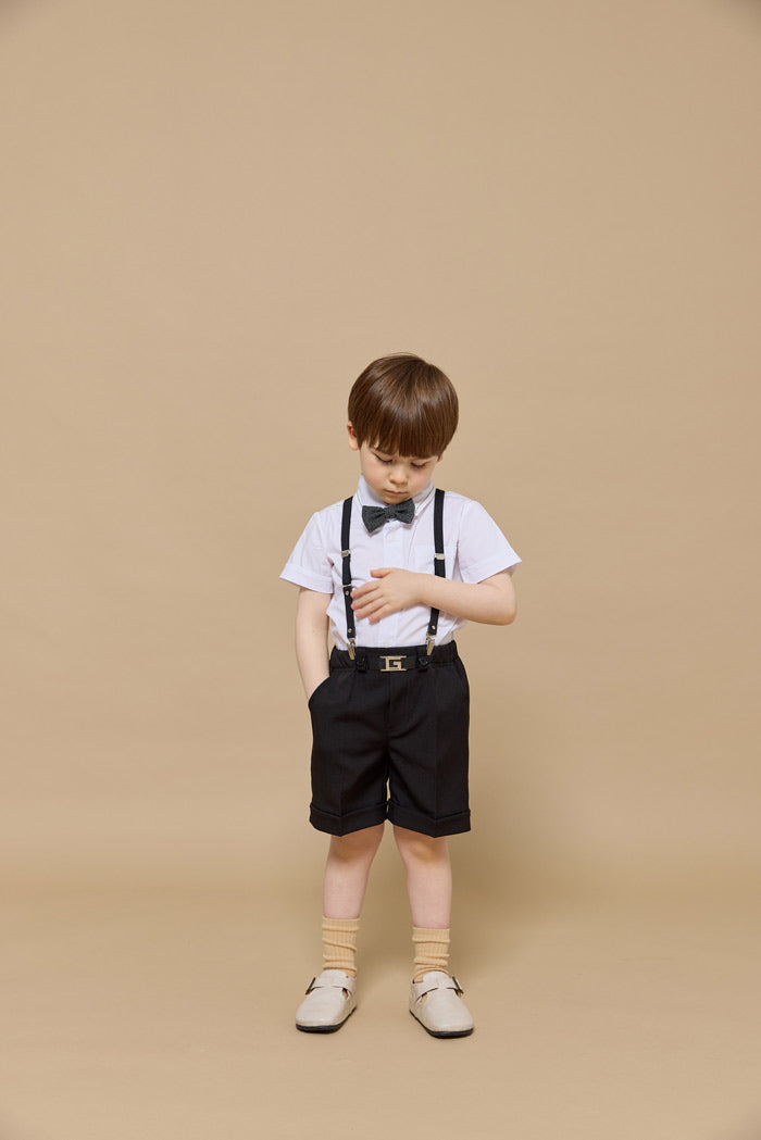White button-down short-sleeved shirt [AA17]