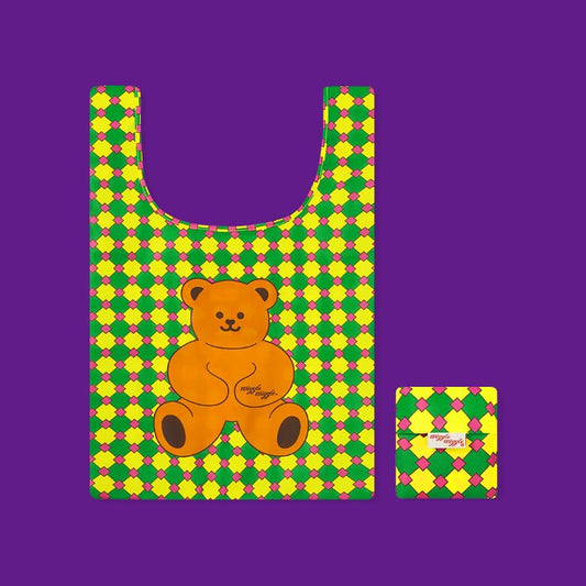 環保袋 - Retro Check Teddy Bear