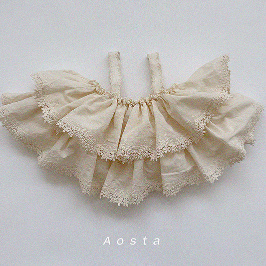 [A14] Lace Tiered Blouse