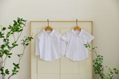 White button-down short-sleeved shirt [AA17]