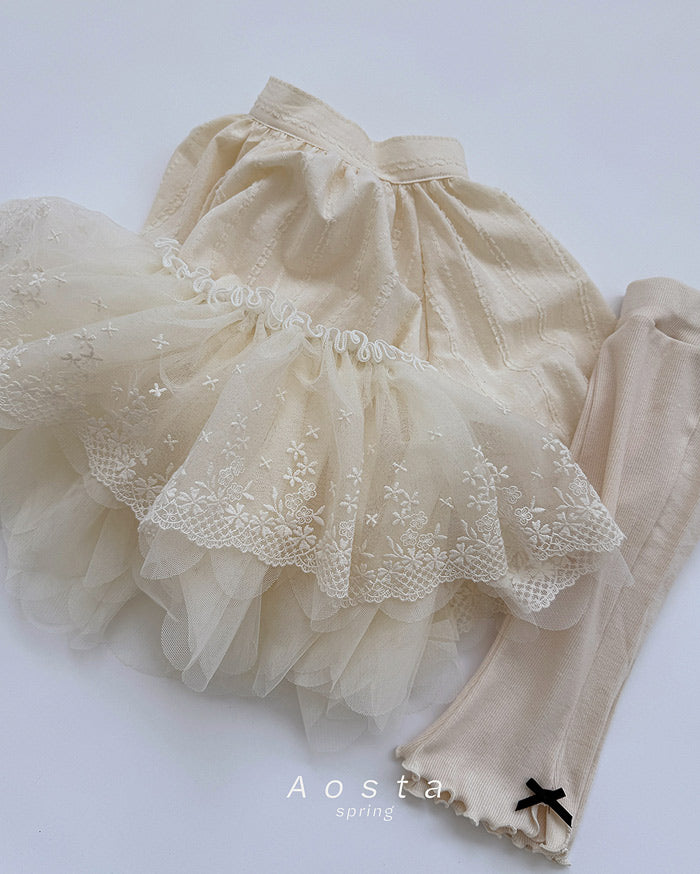 [AO2] Lace Tulle Skirt