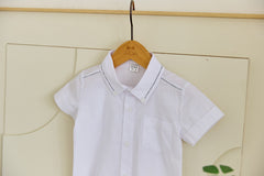 White button-down short-sleeved shirt [AA17]